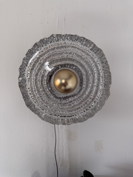 Applique murale vintage en verre dépoli, Peil & Putzler, années 1970