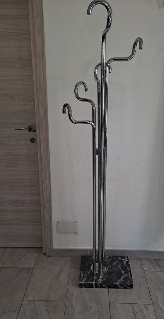 Image 1 of Garderobenständer aus Chrom im italienischen Modernismus der Mitte des 20. Jahrhunderts