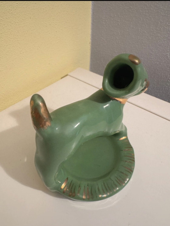 Posacenere vintage Terrier in ceramica verde e oro, anni ’60 – Accessori da tavola, Gold (photo 3 of 5)
