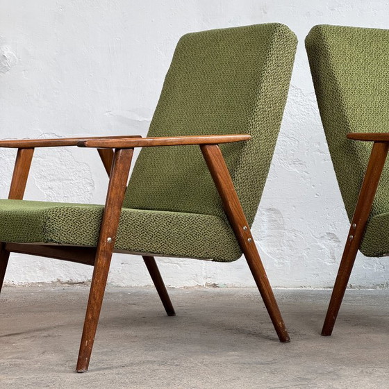 Image 1 of Pair of Mid-Century Green Armchairs by Tatra Nábytok, 1960s