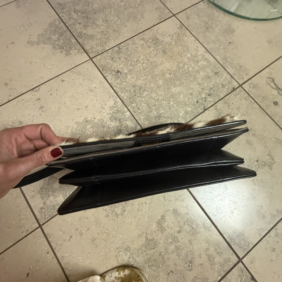 Image 1 of Borsa a tracolla vintage Corbeau Curio in pelle e pelo di cavallino – Nuova