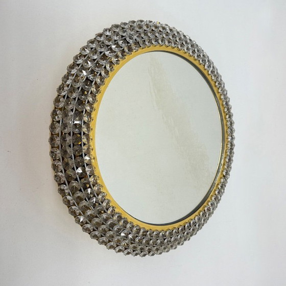 Image 1 of Specchio illuminato Palwa con ottone e cristallo , anni '70