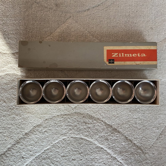 Image 1 of 6x Gero zilmeta RVS vintage eierdopjes nieuw in doos