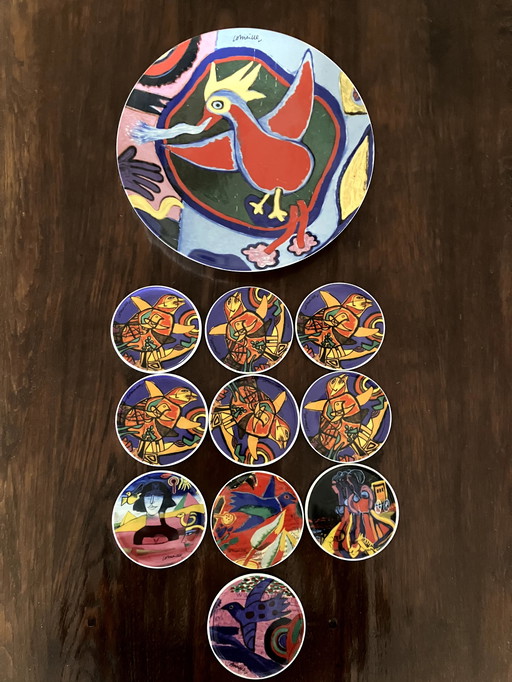 10x Sous-verres Corneille et 1 Bol