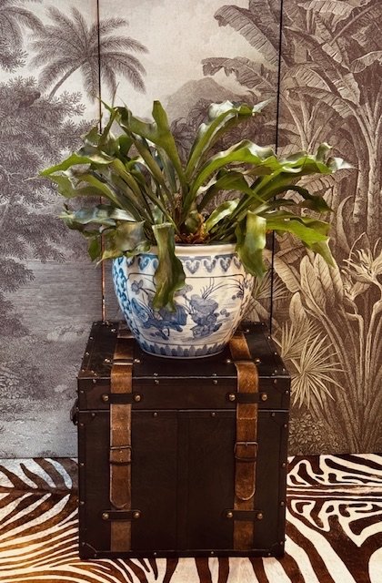 Image 1 of CAJA DE CUERO SINTÉTICO, COFRE, MESA AUXILIAR, CAJA DE ALMACENAMIENTO, ESTILO COLONIAL BRITÁNICO