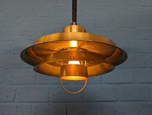 Image 1 of Lampe pendante vintage en laiton, design danois par Vitrika