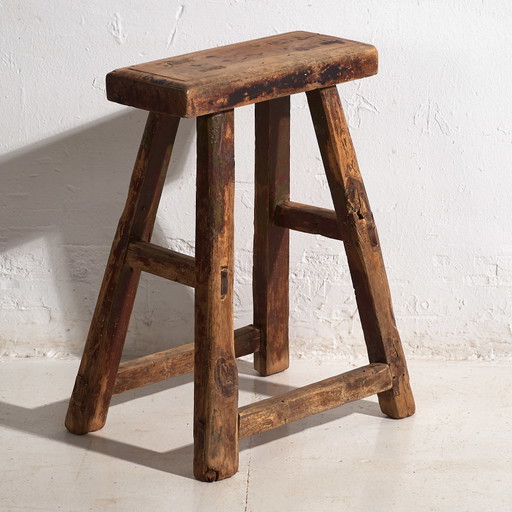 Antiker rechteckiger Hocker (ca. 1920) #3