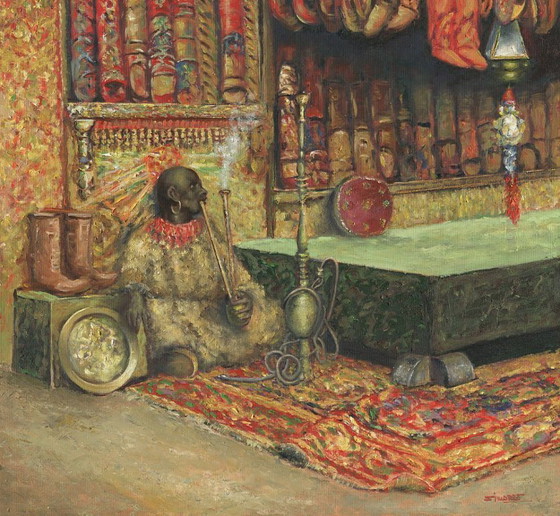 Image 1 of Beautiful Painting – Á Simarro – "The Slipper Seller"