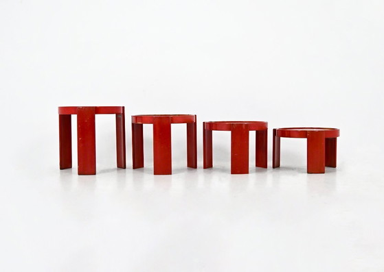 Image 1 of Set van 4 tafels, model 780, ontworpen door Gianfranco Frattini voor Cassina, jaren 60.