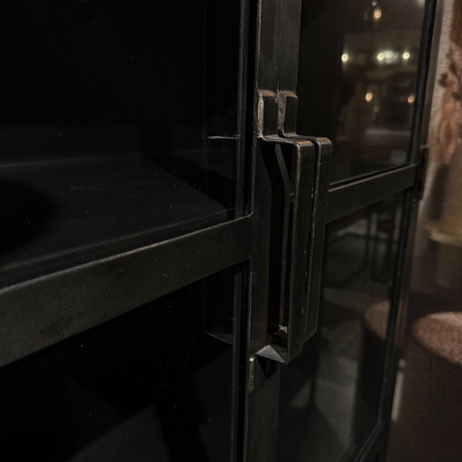 Vitrine Carpino - Métal noir, 2 portes vitrées – Pronto Wonen, vitrinekasten, Murano Glass, Metal (photo 2 of 2)
