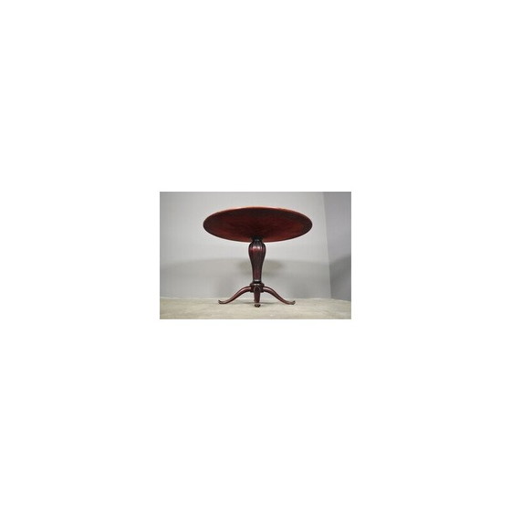 Image 1 of Vintage mahogany round coffee table by Paolo Buffa, 1950s