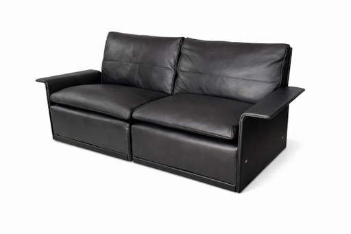 Canapé 2 places Dieter Rams pour Vitsoe, cuir, noir