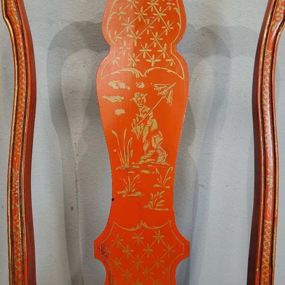 Image 1 of Coppia di sedie Chippendale in legno laccato, su disegno di Pierre Lottier, anni '70 – Spagna