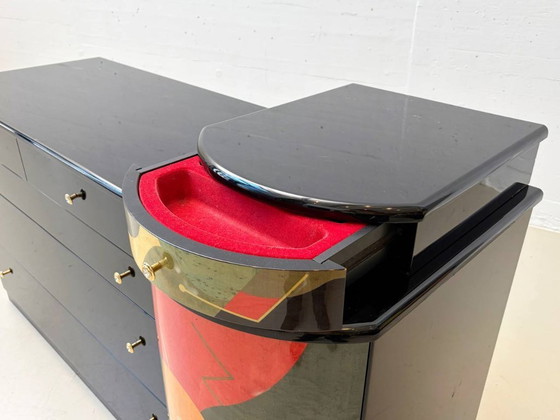 Image 1 of Postmoderne Kommode mit Spiegel von Carlo Malnati, 1980er Jahre