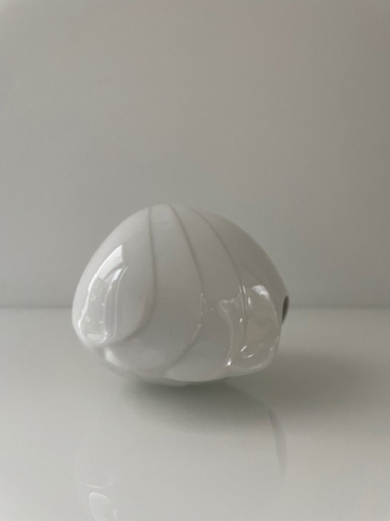 Image 1 of Vaso vintage in porcellana della Germania Ovest con rilievo a onde.