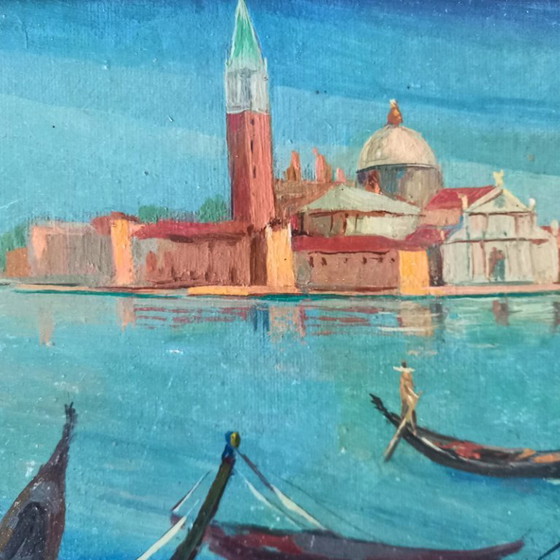Image 1 of ORIGINAL Ölgemälde auf Karton inkl. Rahmen | Markusturm/Venedig | Signiert