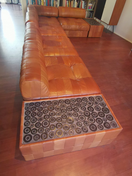 Image 1 of DE SEDE DS 88 modular sofa in cognac patchwork leather