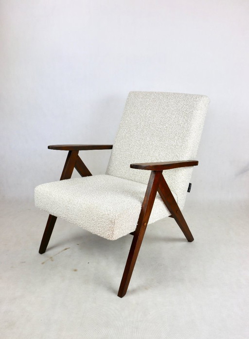 Chaise Vintage Modèle B-310 en Boucle Ivoire Blanc, 1970