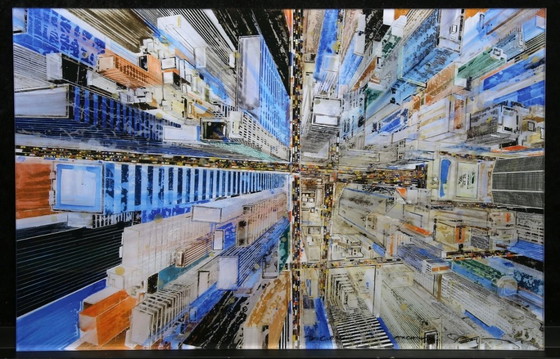Image 1 of Gottfried Salzmann: "Manhattan Crossroads." UV print on plexiglass. Hand-signed, limited edition.