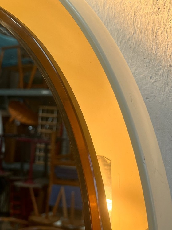 Image 1 of Specchio ovale vintage con illuminazione, Allibert, anni '70