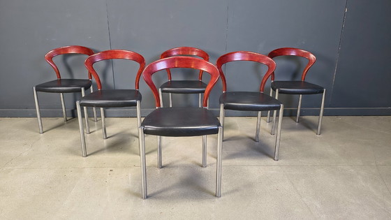 Image 1 of Sedie Lotus vintage di Hartmut Lohmeyer per Kusch & Co., anni '70, set di 6