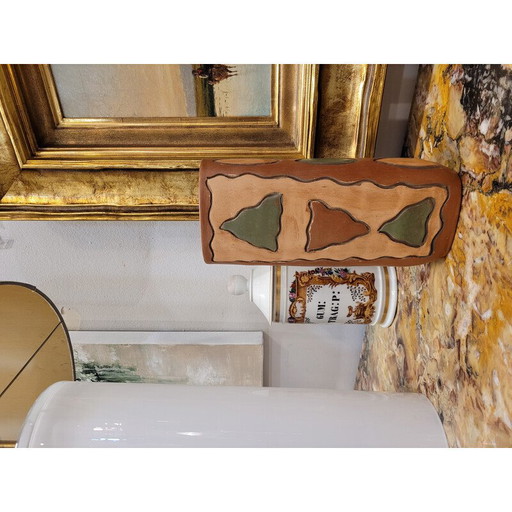 Vintage bruine keramische vaas, Frankrijk