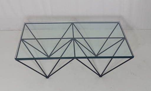Glass & Metal Coffee Table, 80s