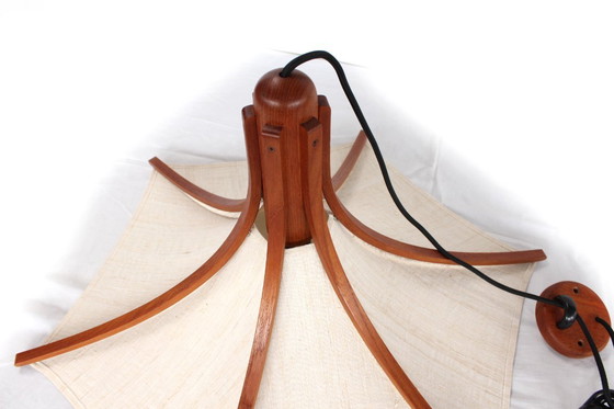 Image 1 of wie neu! DOMUS Danish Mid Century Teak Pendelleuchte, höhenverstellbar, Lampe, Vintage Deckenleuchte