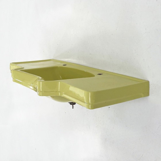 Image 1 of Large Vintage Pistachio Sink, 1980s