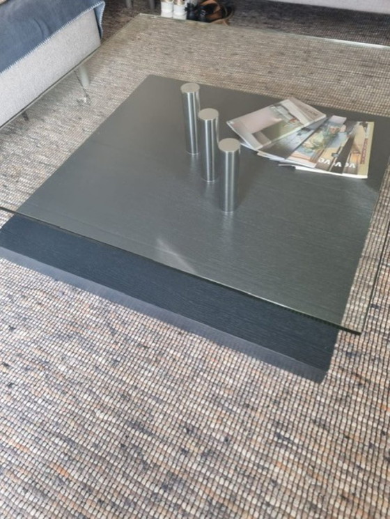 Mooie Moderne Salontafel – Glass, Wood (photo 5 of 5)