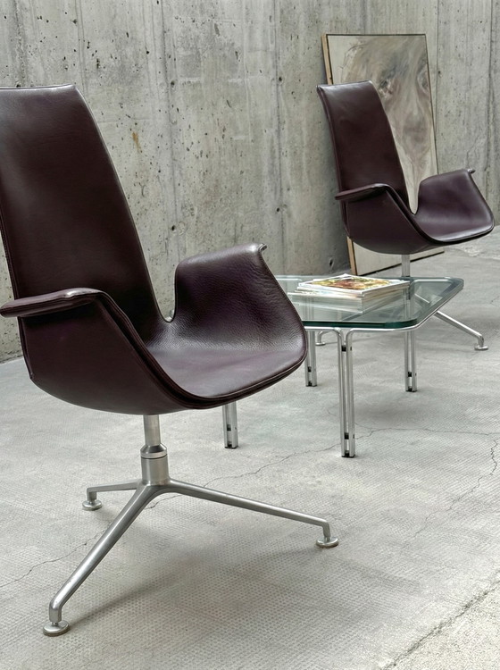 Image 1 of JUEGO DE 2 SILLONES FABRICIUS & KASTHOLM KNOLL FK 6727-3G SILLA GIRATORIA DE CUERO