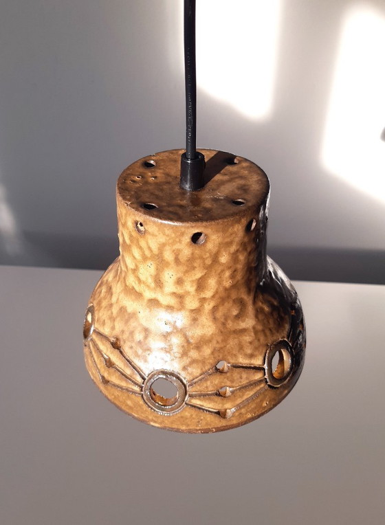 Image 1 of Hannie Mein Vintage Ceramic Pendant Lamp, Earthenware MCM Lamp, Ceramic Retro Lamp