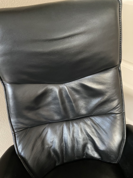 Image 1 of Relax-Sessel Hjort Knudsen The Future, schwarzes Leder, verstellbar