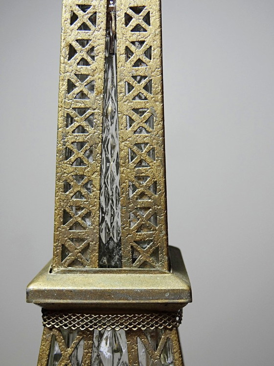 Image 1 of Large Eiffel Tower bottle, musical "Le Fiacre" vintage Japanese collection