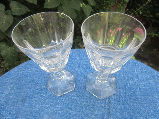 Image 1 of 2 copas de vino antiguas Val St Lambert VSL Royal 172 - altura 17,2 cm