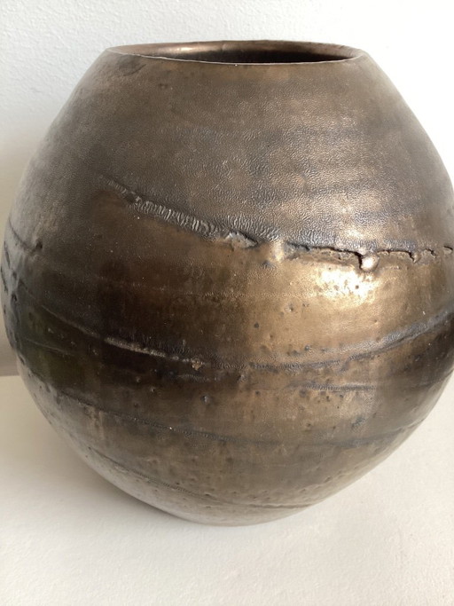 Mobach Large Ceramic Vase with Bronze Glaze – vazen