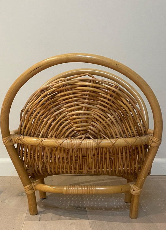 Image 1 of Portariviste vintage in rattan | Design di metà secolo