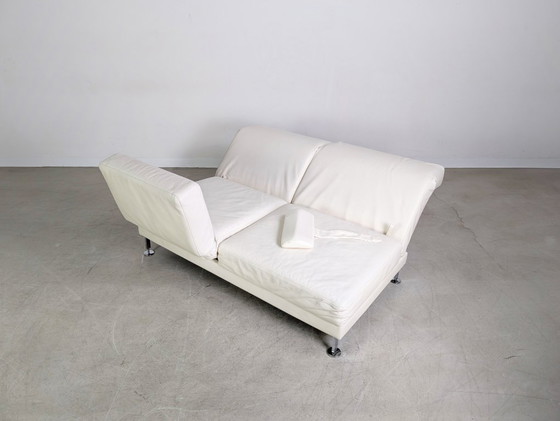 Image 1 of Original Brühl Moule Ecksofa Design Couch Leder weiß klappbar