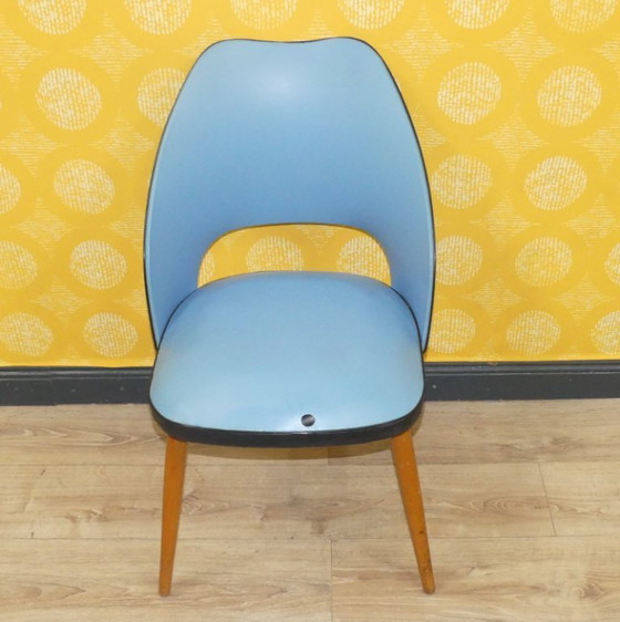 Image 1 of 50's 60's Cocktail Chair bleu clair rockabilly Classic Chair bois Cocktail Chair plastique rétro vintage