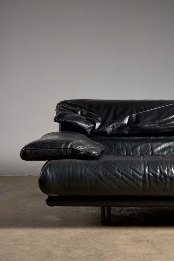 Divano B&B Italia Alanda di Paolo Piva – Pelle Nera – Vintage Anni '80 – Divani 2 posti, Leather (photo 4 of 5)