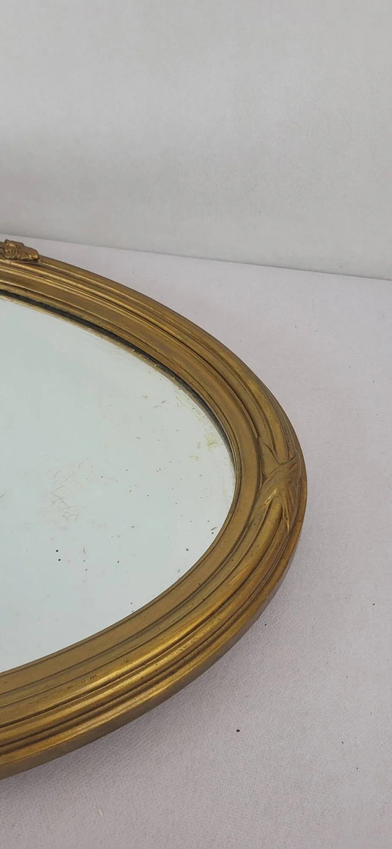 Oval mirror in gilded wood, Louis XVI style (photo 11 of 12)