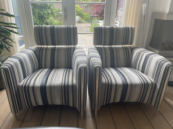 Image 1 of 2 x sillones a rayas Leolux Concharov