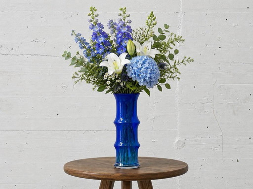 Cobalt blue glass vase in space age style, 1970s
