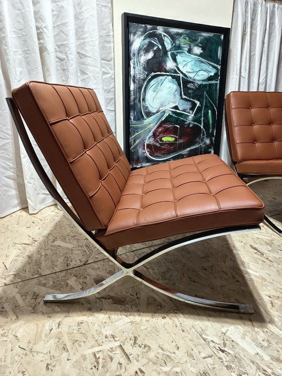 Image 1 of Sillones KNOLL Studio Barcelona (NUEVA Serie 2026) en piel natural (color coñac)