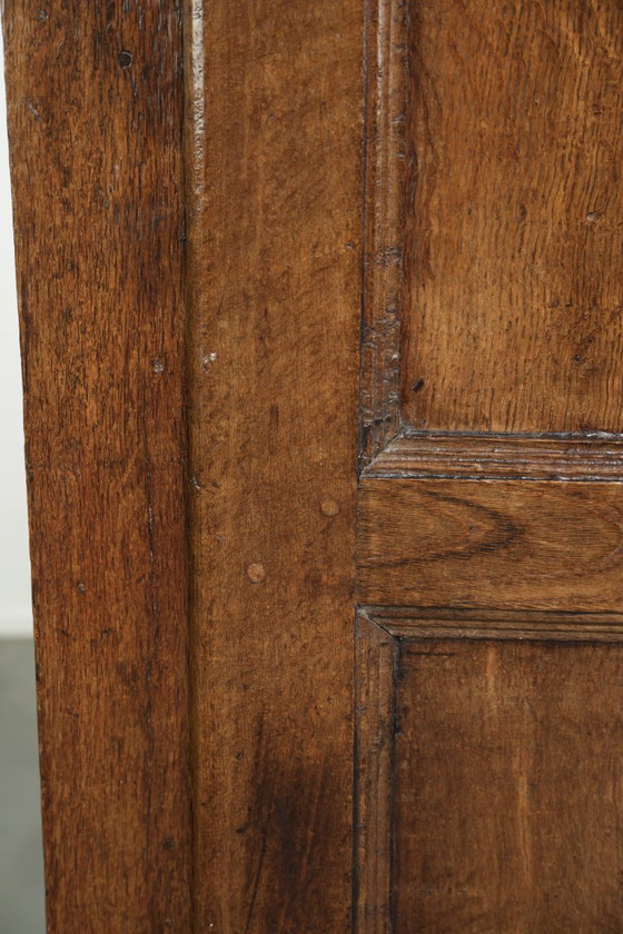 Antieke eikenhouten boerenkast uit eind 17e eeuw met origineel beslag en prachtig patina – Buffetkasten (photo 10 of 13)