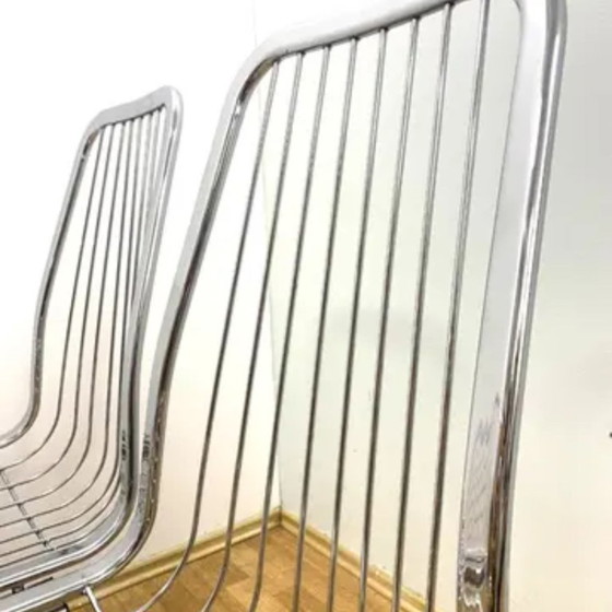 Image 1 of Sillas retro cromadas de Gastone Rinaldi, década de 1970 – Juego de 4