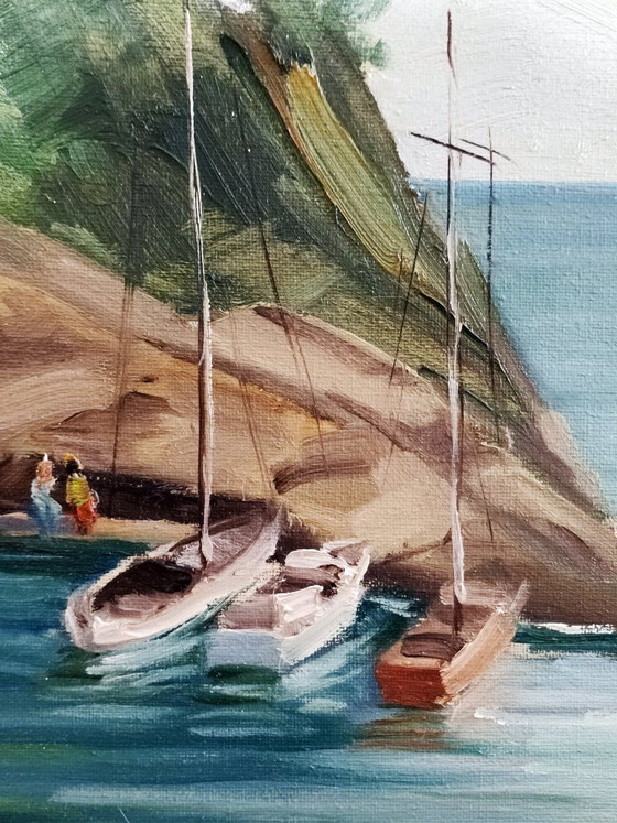 Léonida Beltrame (1904 - 2004) - San Fruttuoso di Camogli - Master Painting – Paintings & Drawings, Canvas (photo 5 of 11)