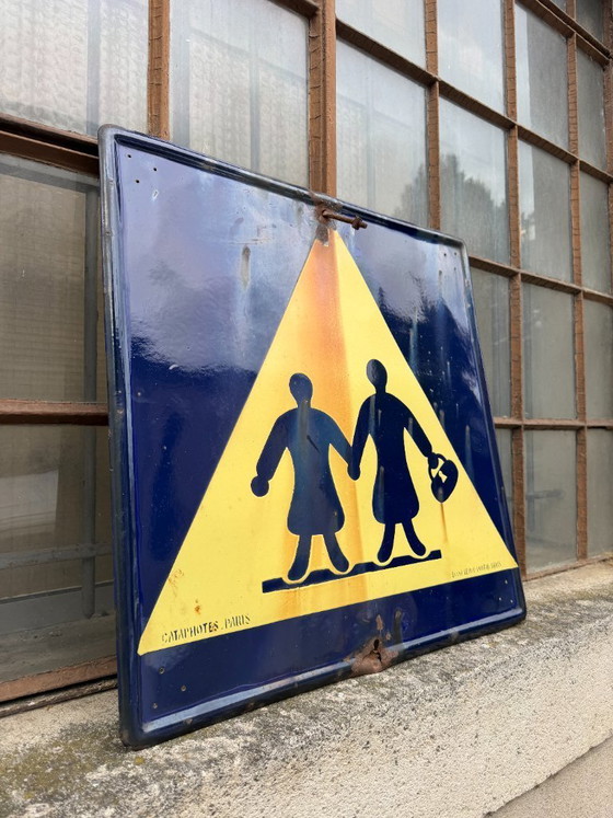 Image 1 of Enamel sign - road sign - vintage - 70cm x 70cm