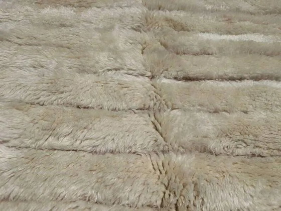 Ecru and beige Moroccan Mrirt rug 350x250 cm, textured minimalist design, Rugs & carpets, Wool, Cotton (photo 5 of 16)