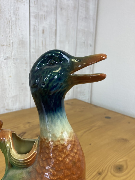 Image 1 of Duck pitcher in barbotine